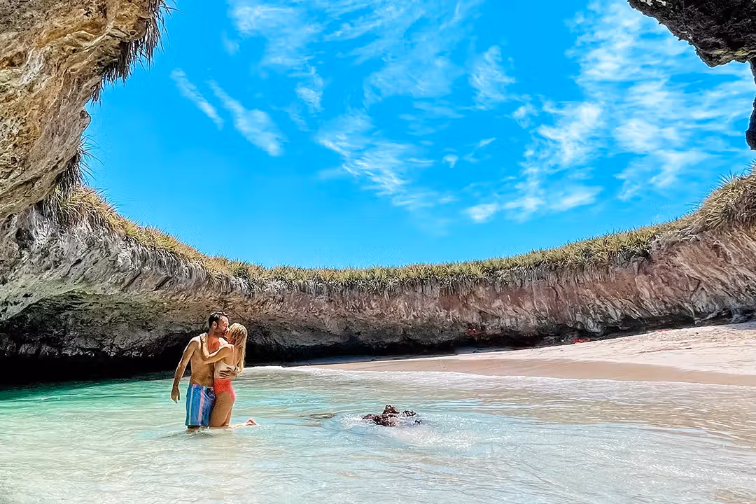 Hidden Beaches Only Accessible by Boat in Puerto Vallarta